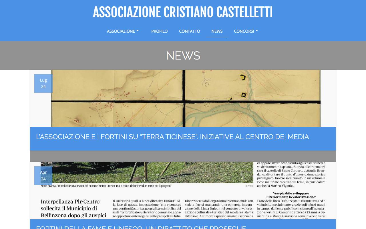 Anteprima del sito: Associazione Cristiano Castelletti
