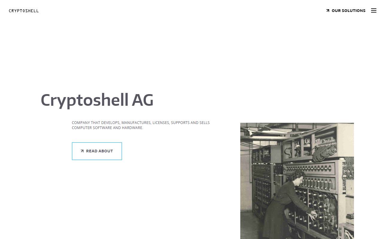 Anteprima del sito: Cryptoshell AG, Vaduz, Succursale di Lugano