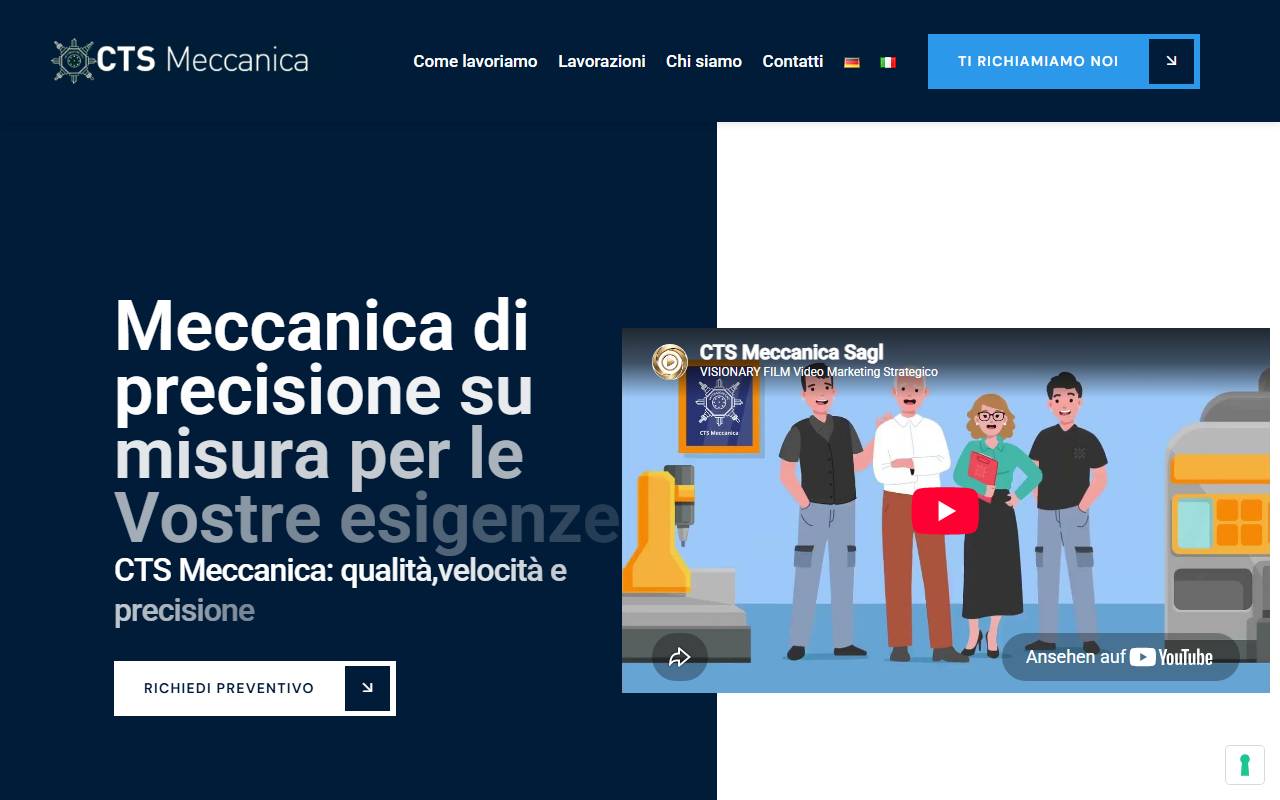 Anteprima del sito: CTS Meccanica Sagl