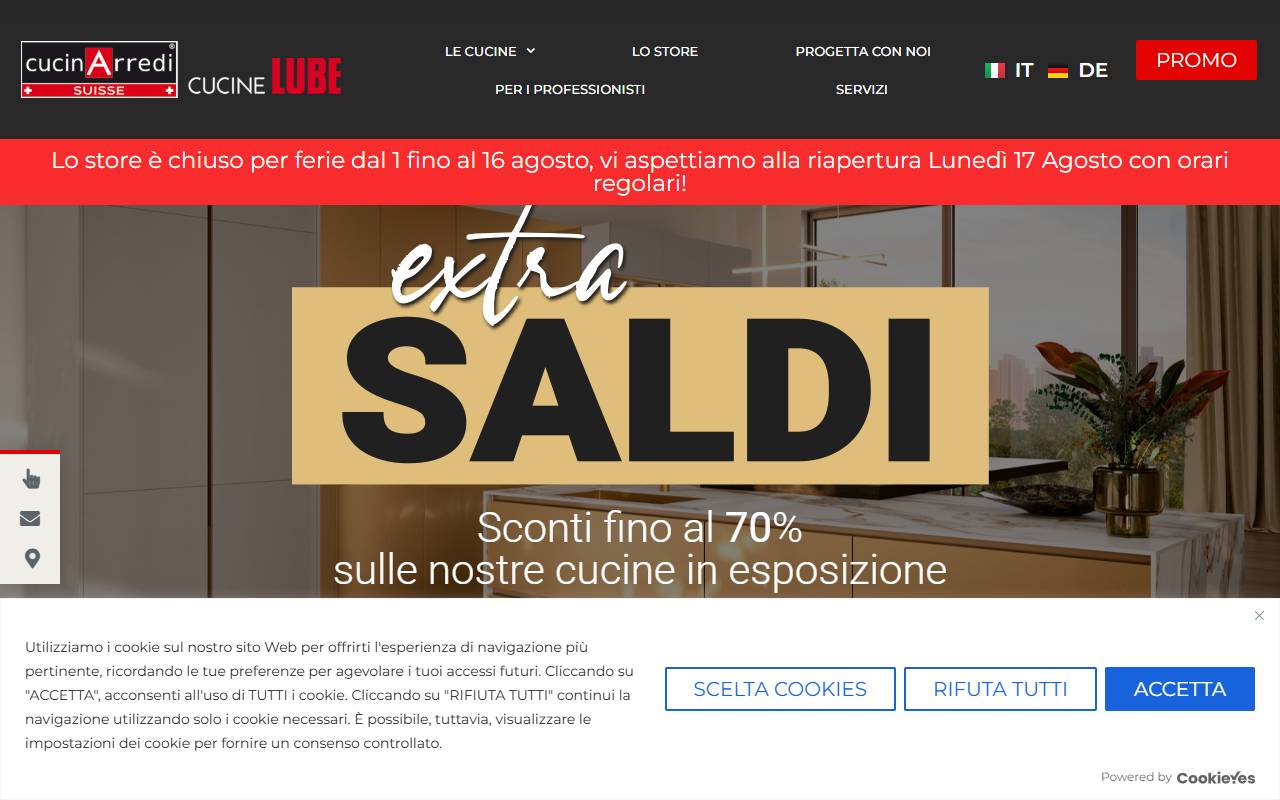 Anteprima del sito: Cucinarredi Suisse SA