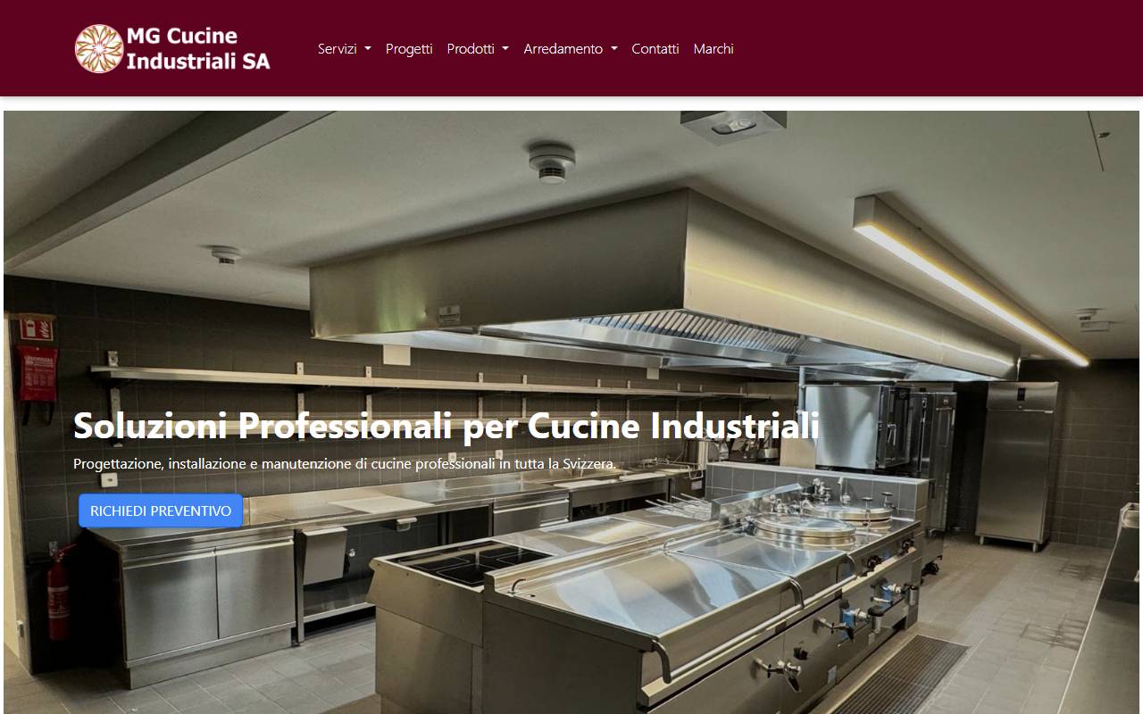 Anteprima del sito: MG Cucine Industriali SA