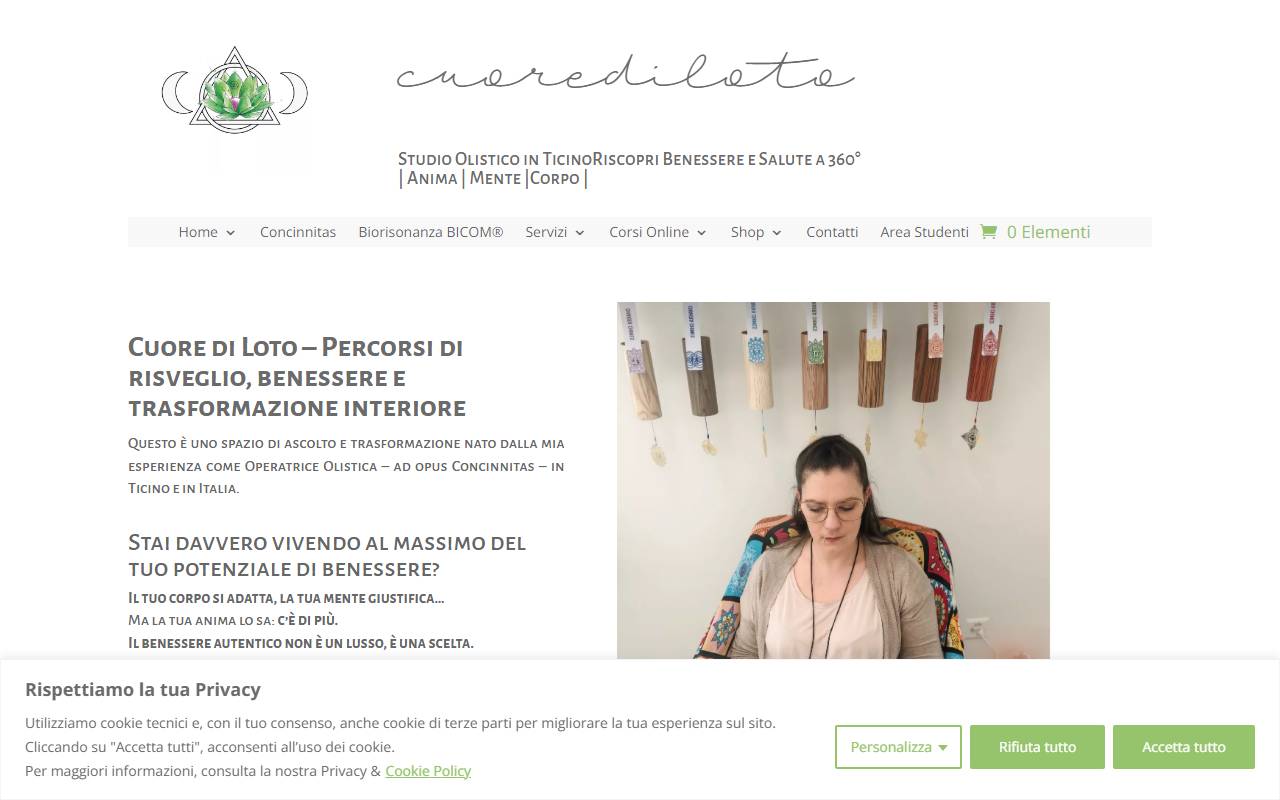 Anteprima del sito: Cuore di Loto di Prisca Stanga-Rizzi