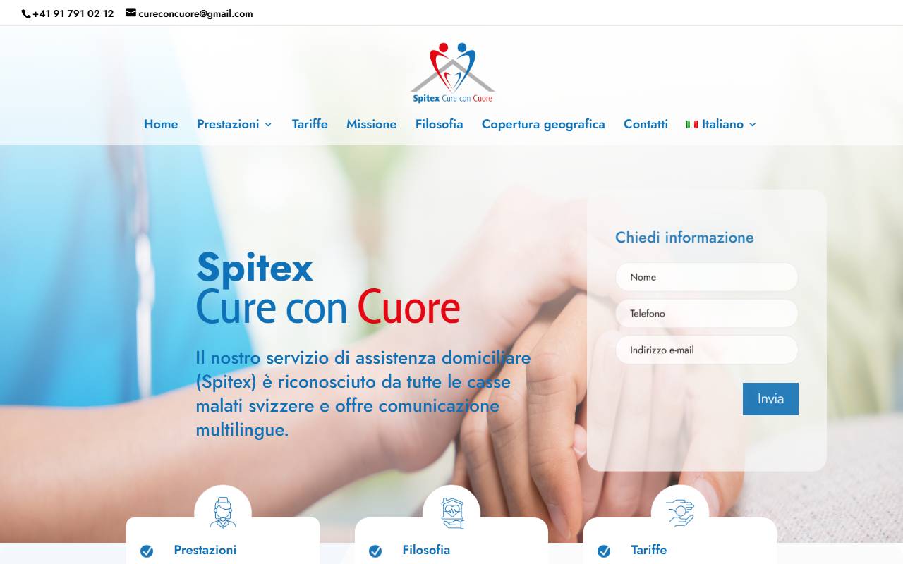 Anteprima del sito: Cure con Cuore Sagl