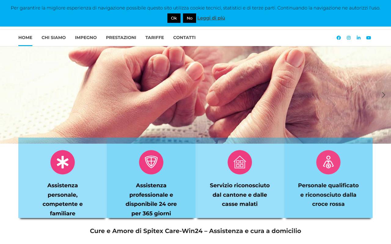 Anteprima del sito: care-win24 AG, succursale Ticino