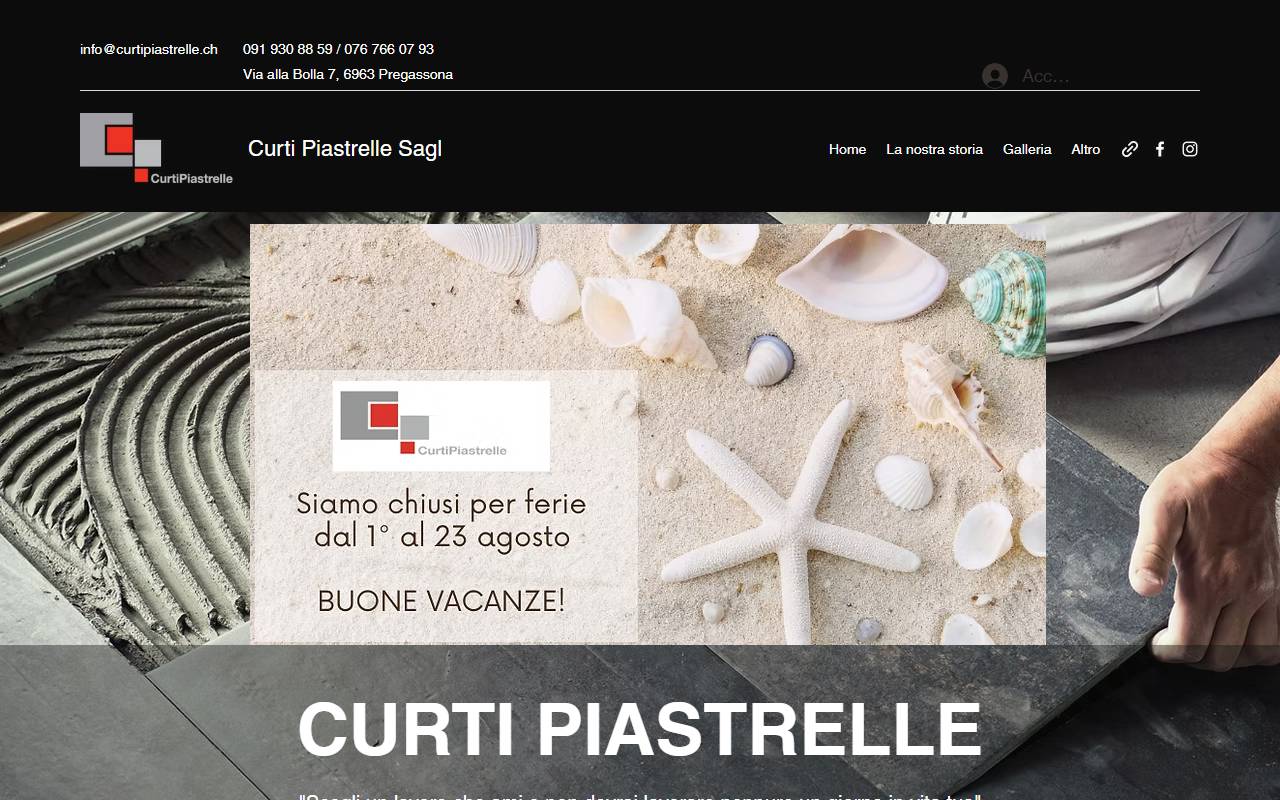 Anteprima del sito: Curti Piastrelle Sagl