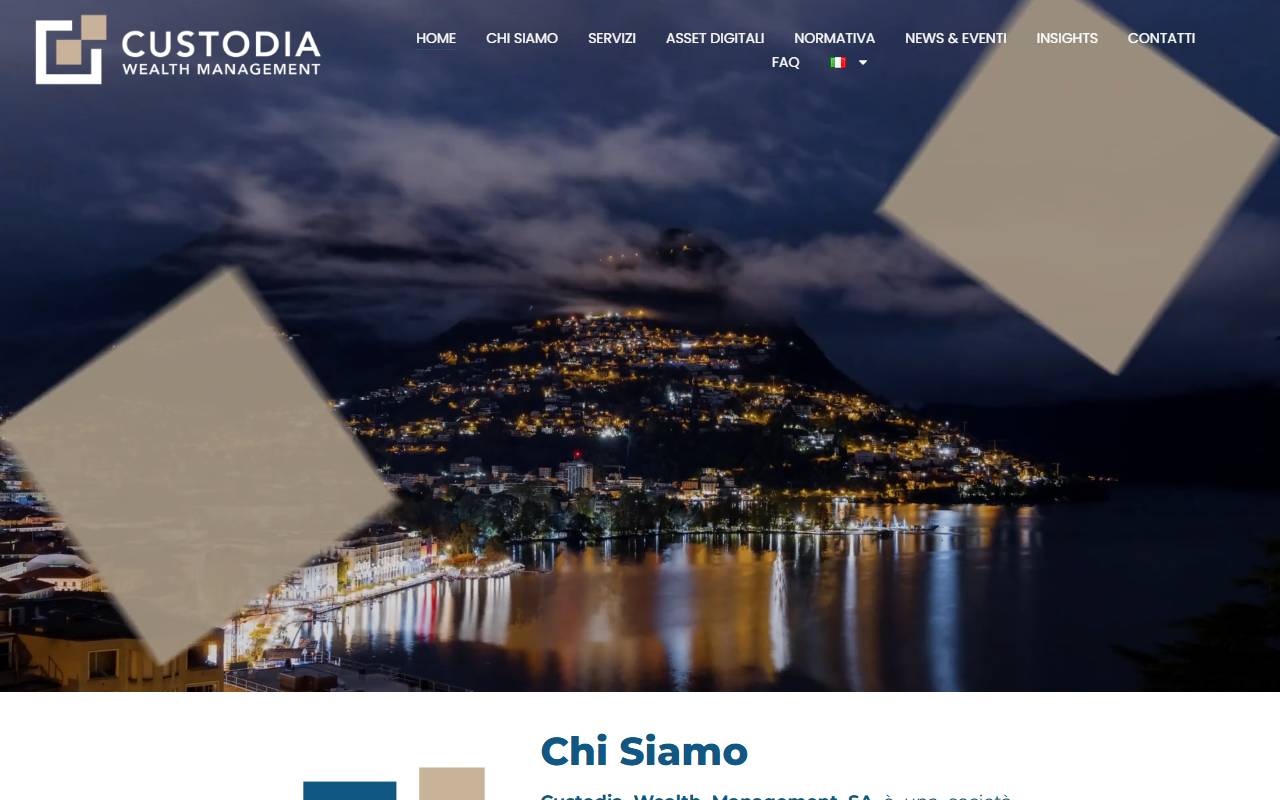 Anteprima del sito: Custodia Wealth Management SA