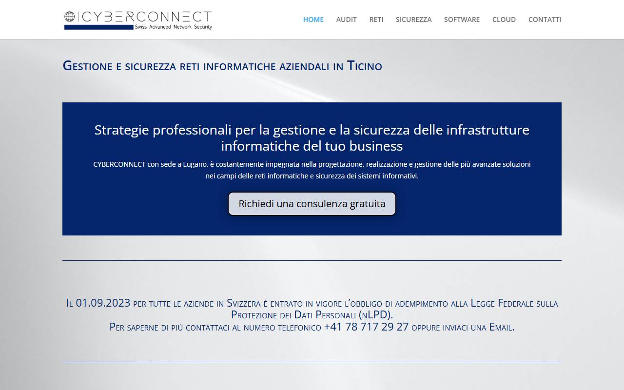 Anteprima del sito: CYBERCONNECT SAGL