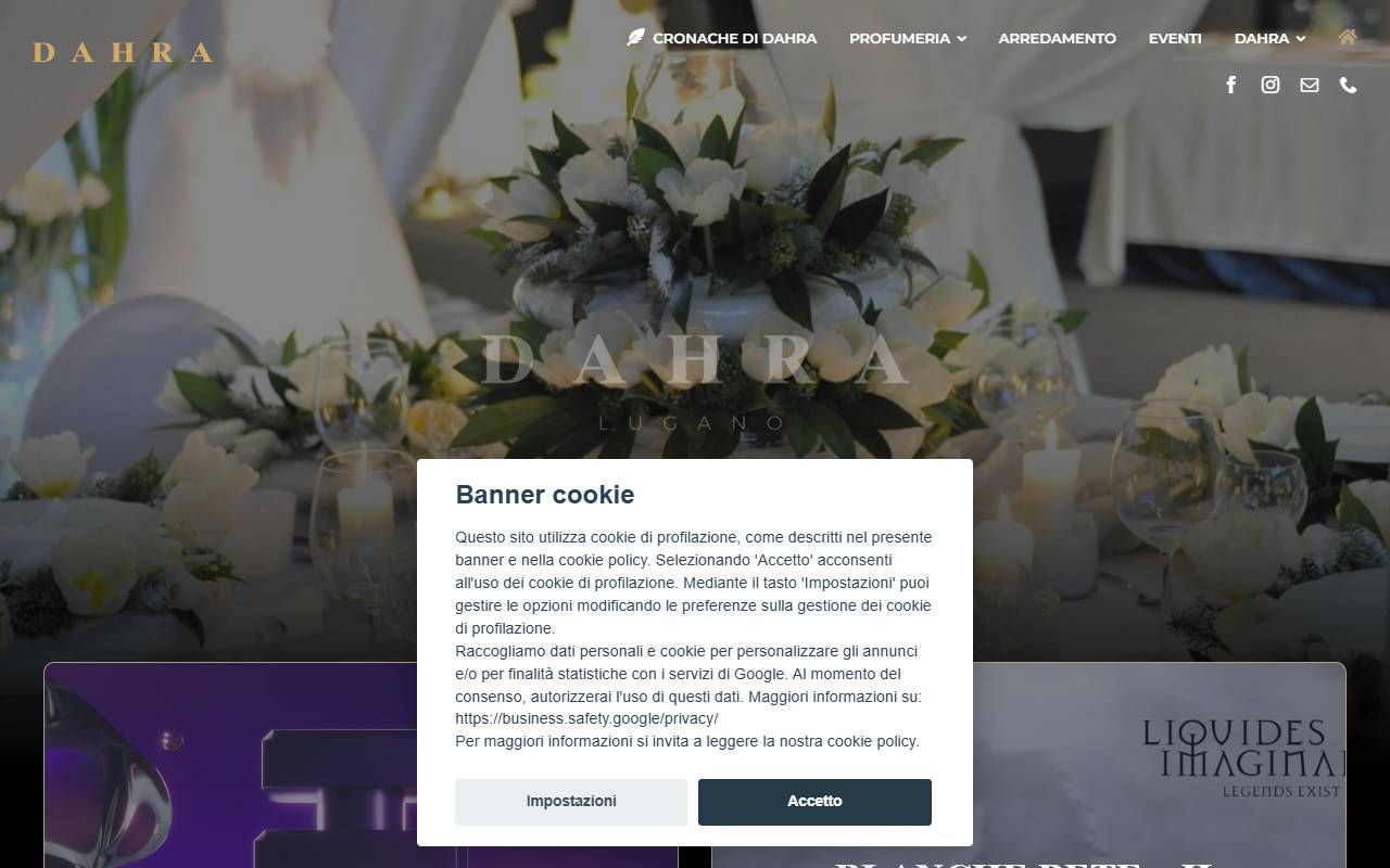 Anteprima del sito: Dahra Decorazioni di interni Sagl