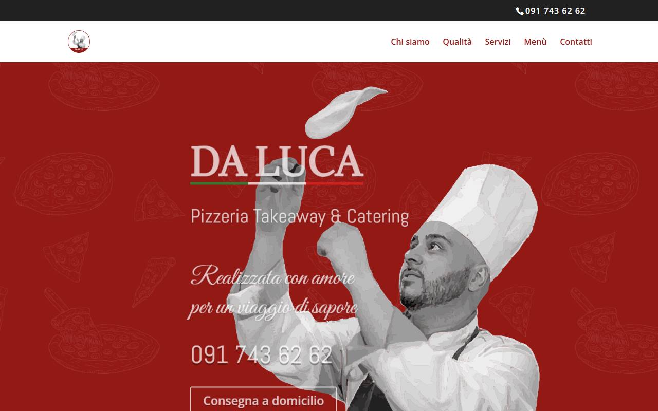 Anteprima del sito: Pizzeria d'Asporto & Catering "Da Luca" Sagl