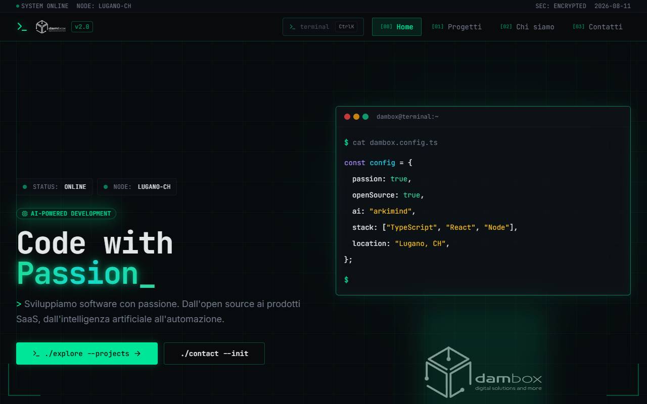 Anteprima del sito: dambox Sagl