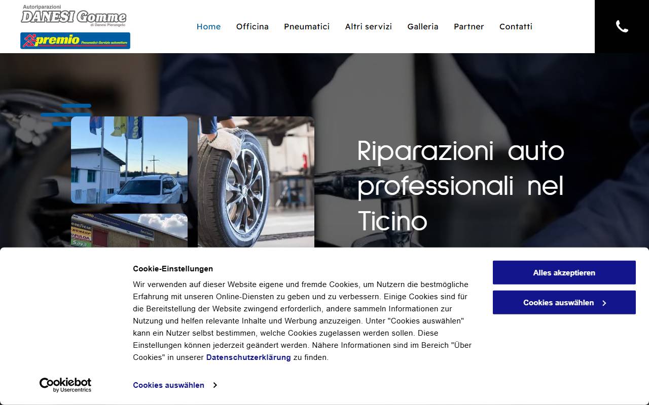 Anteprima del sito: Autoriparazioni Danesi Gomme