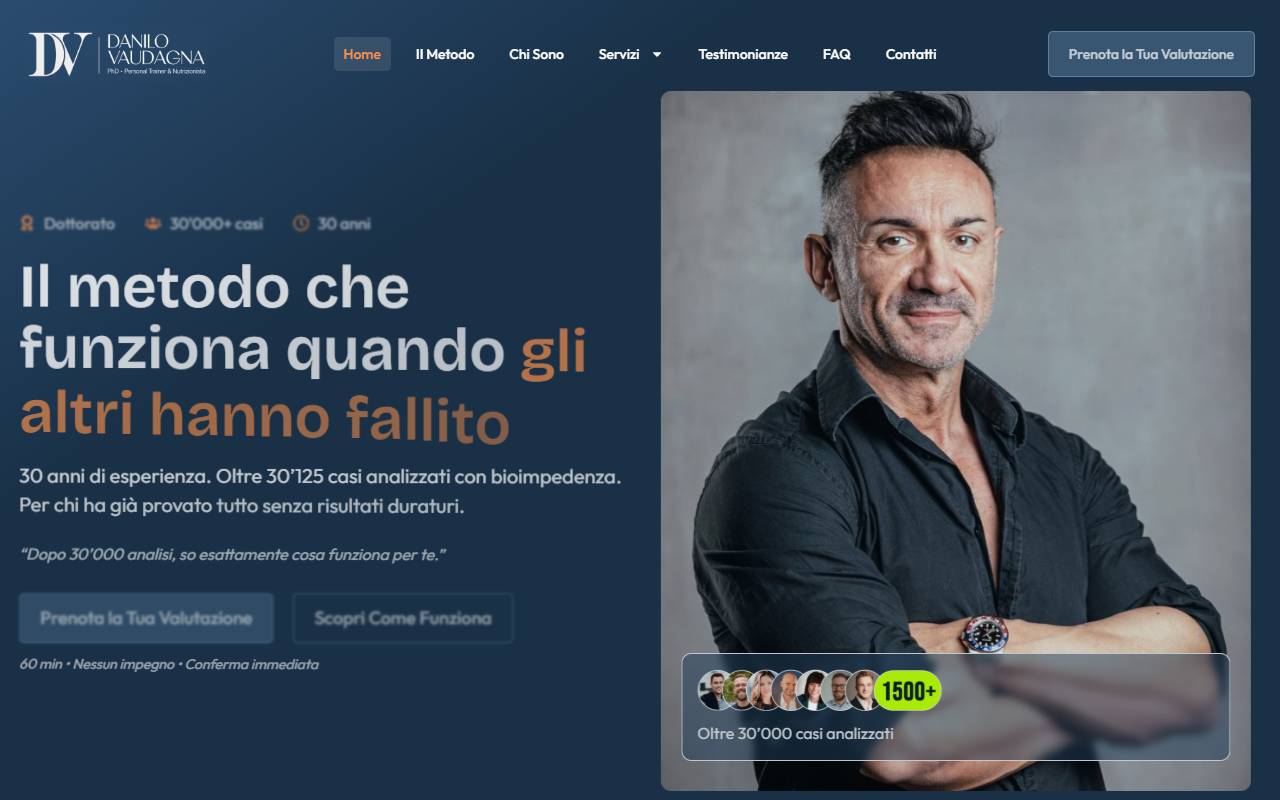 Anteprima del sito: Personal trainer Danilo Vaudagna