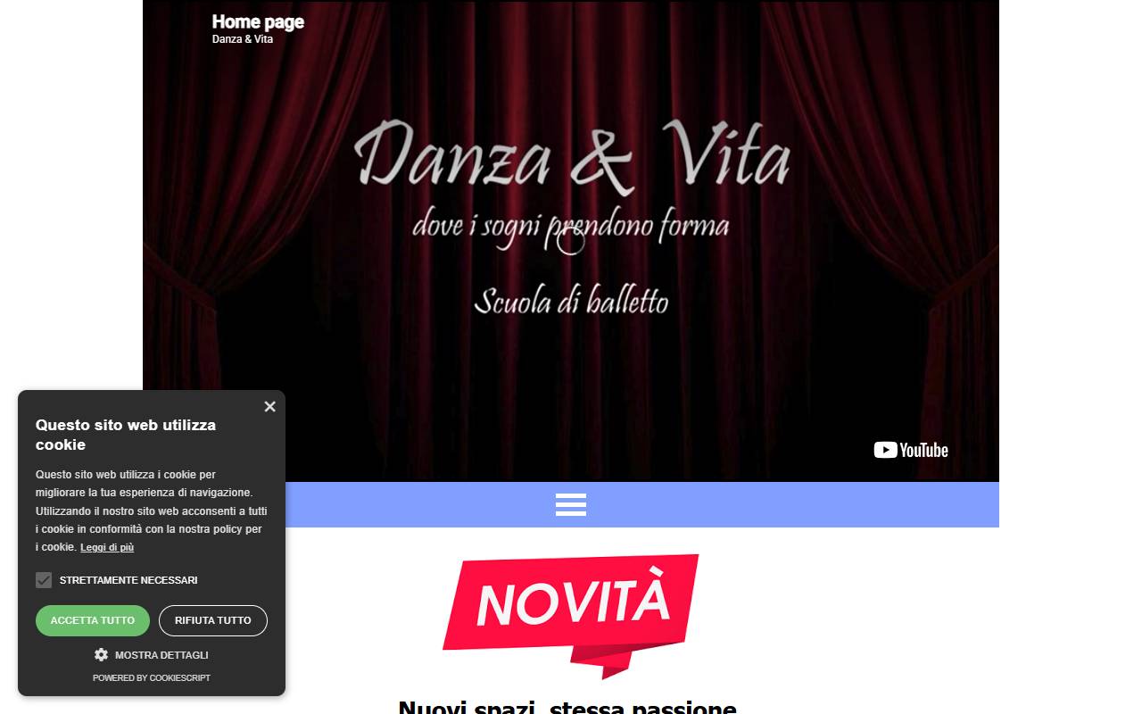 Anteprima del sito: DANZA & VITA SAGL
