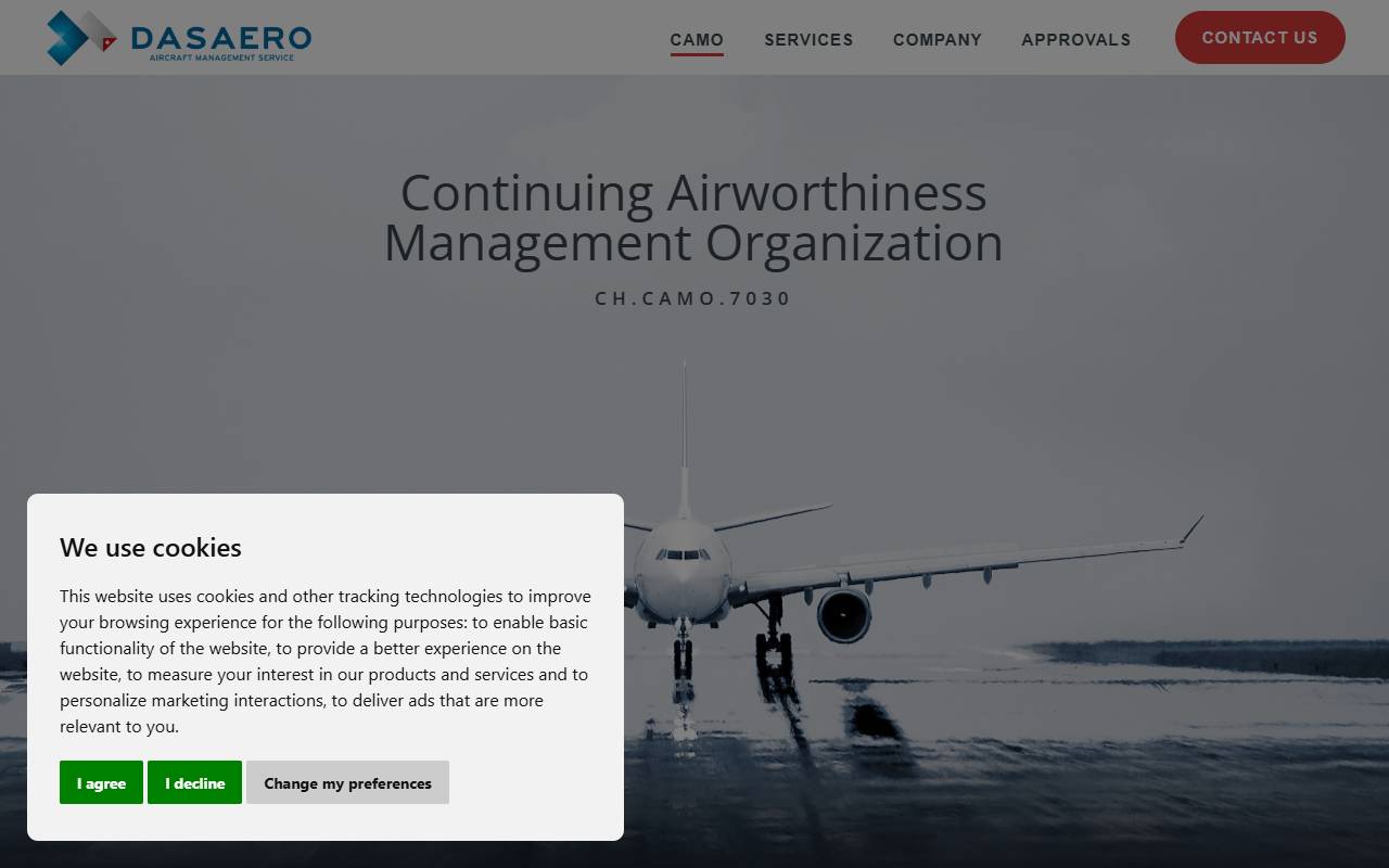 Anteprima del sito: DASAERO Sagl