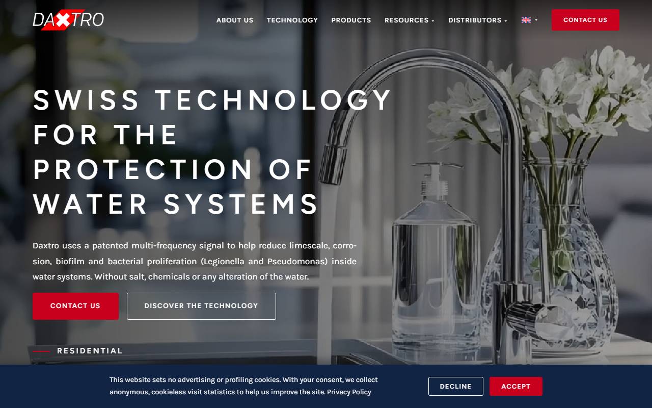 Anteprima del sito: Daxtro Wasser Technik Sagl