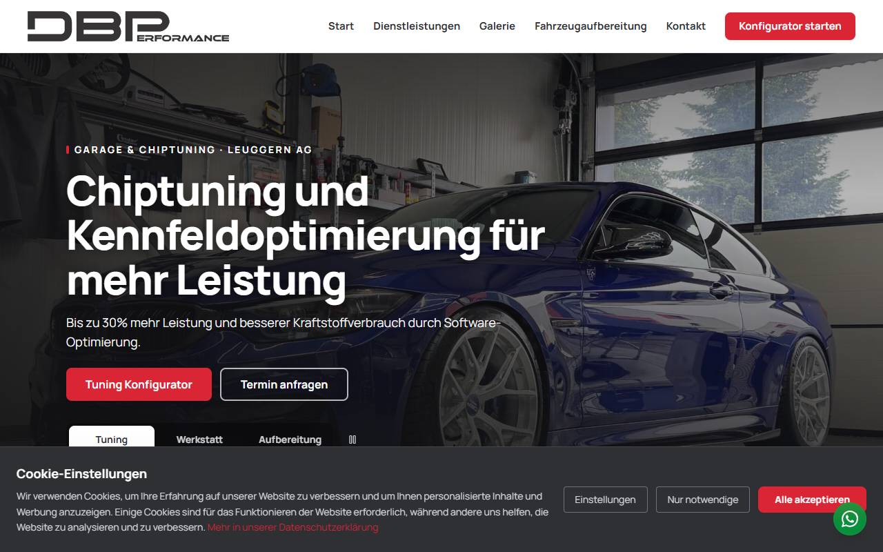 Anteprima del sito: DB PERFORMANCE SAGL
