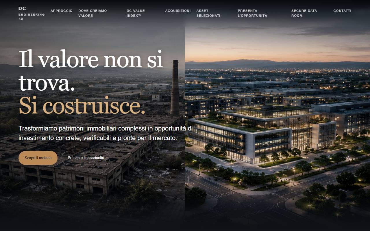 Anteprima del sito: DC Engineering SA