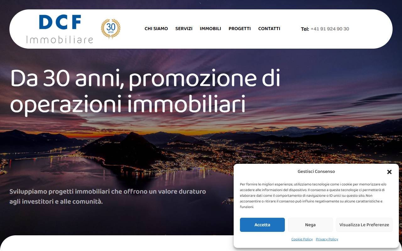 Anteprima del sito: DCF Promozione Immobiliare SA