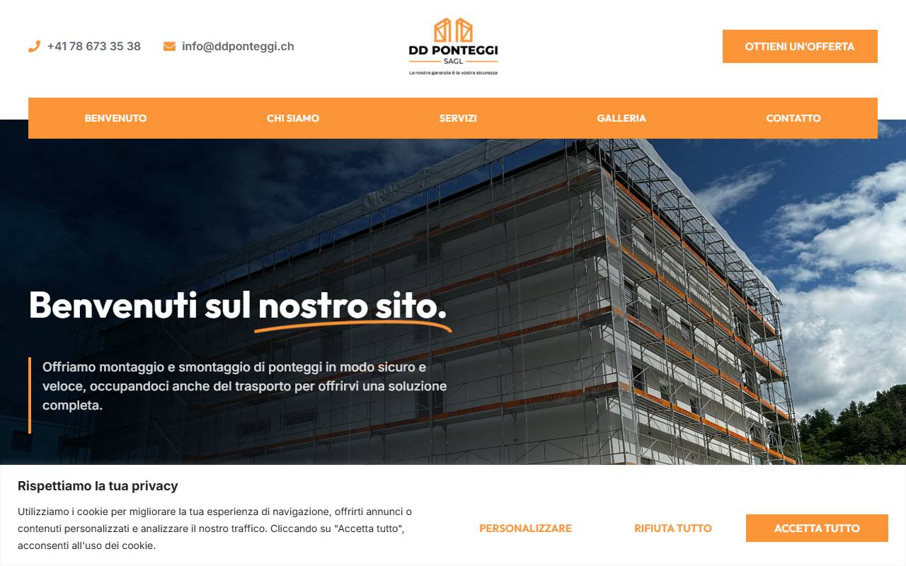 Anteprima del sito: DD Ponteggi Sagl