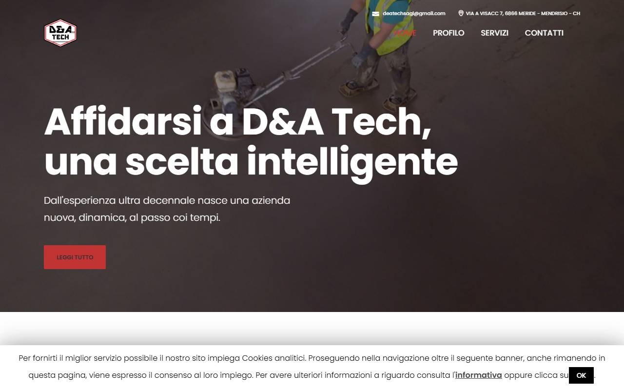 Anteprima del sito: D&A Tech Sagl
