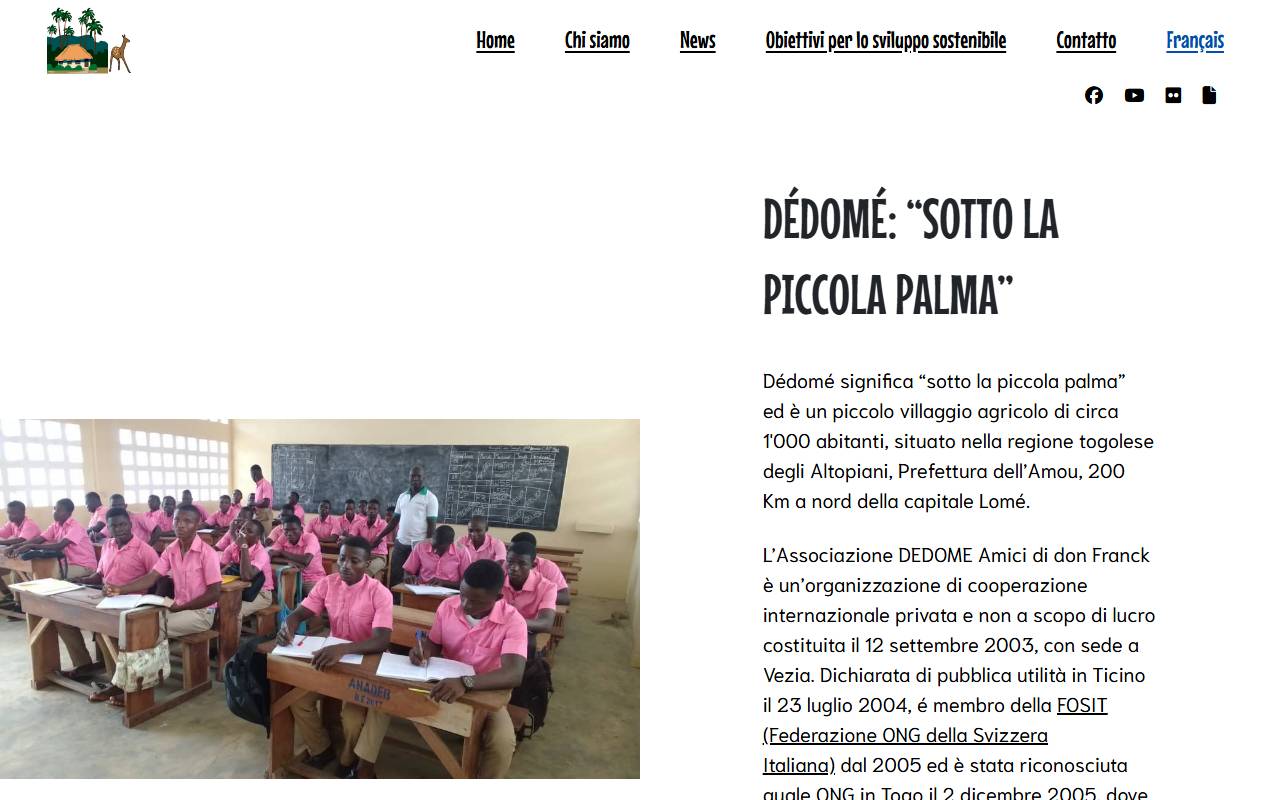 Anteprima del sito: Associazione DEDOME amici di don Franck