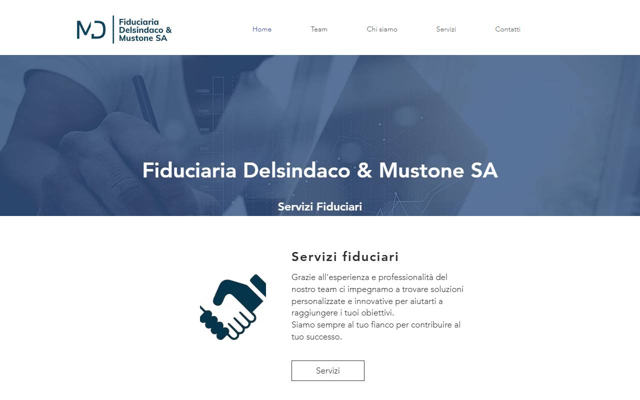 Anteprima del sito: Fiduciaria Delsindaco & Mustone SA