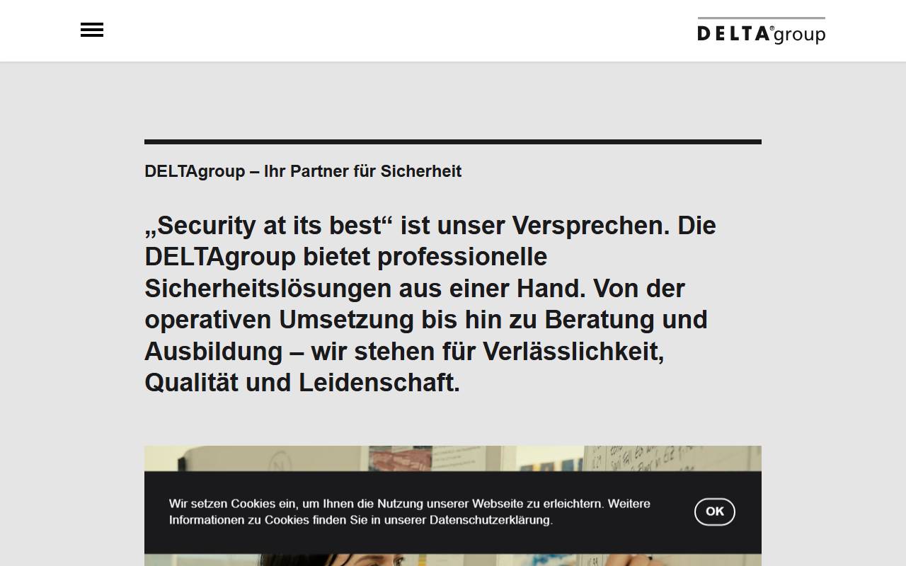 Anteprima del sito: DELTAgroup Security & Services AG