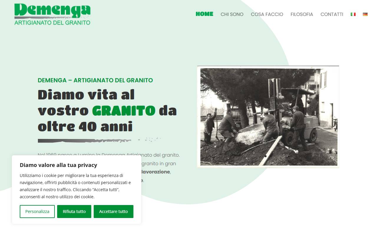 Anteprima del sito: Demenga Artigianato del Granito Sagl