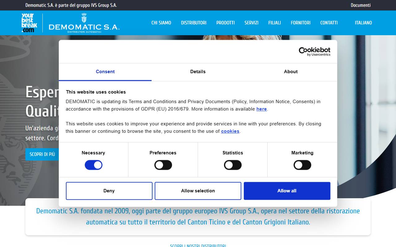 Anteprima del sito: DEMOMATIC SA