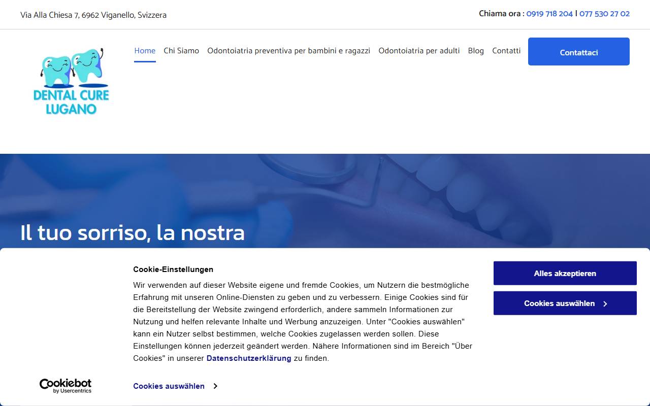 Anteprima del sito: DENTAL CURE Doperti & Ferilli Sagl