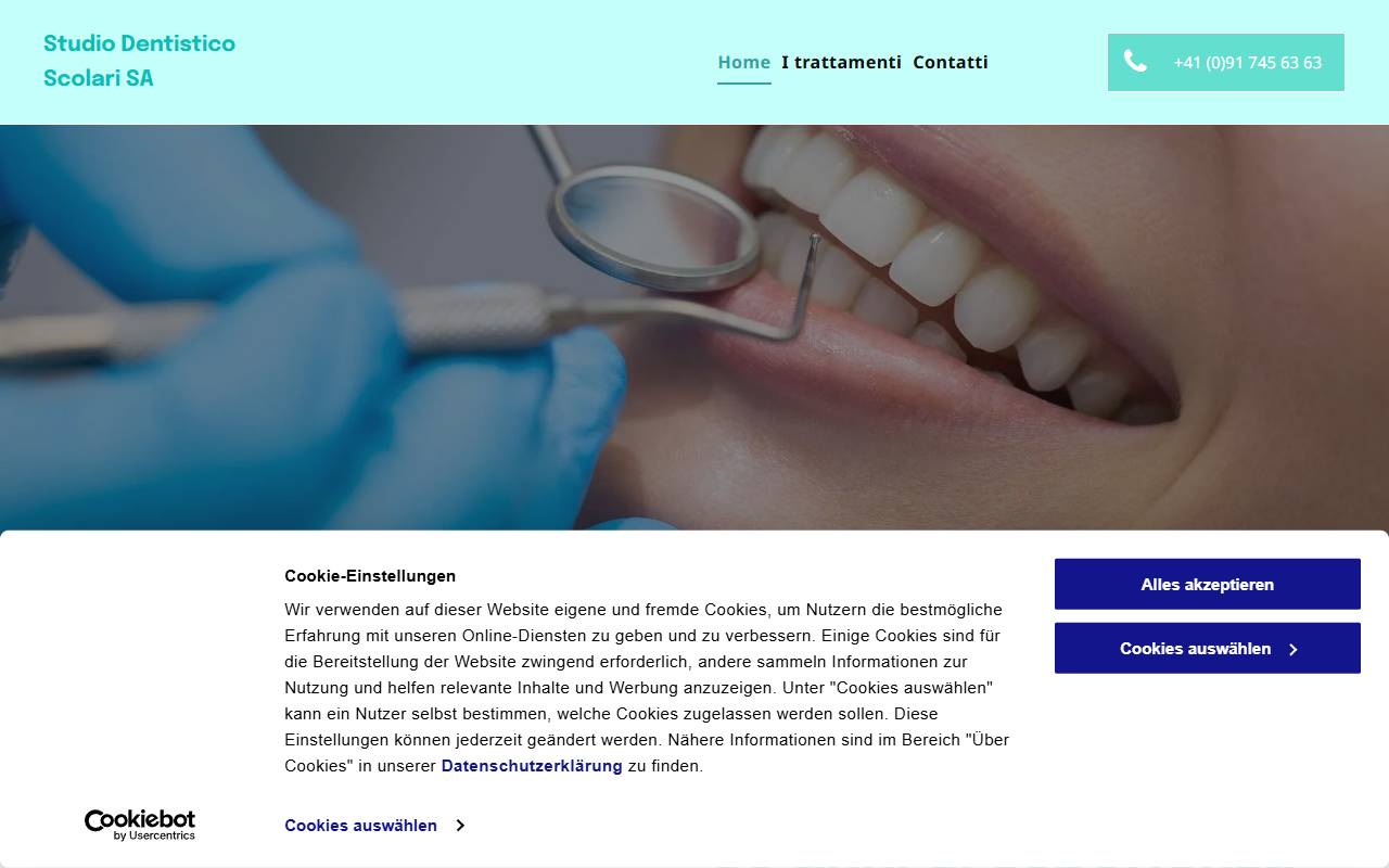 Anteprima del sito: Dentista Scolari SA