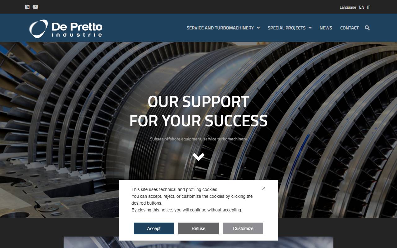Anteprima del sito: DE PRETTO INDUSTRIE SAGL