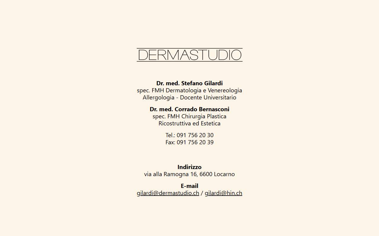 Anteprima del sito: DERMASTUDIO SA