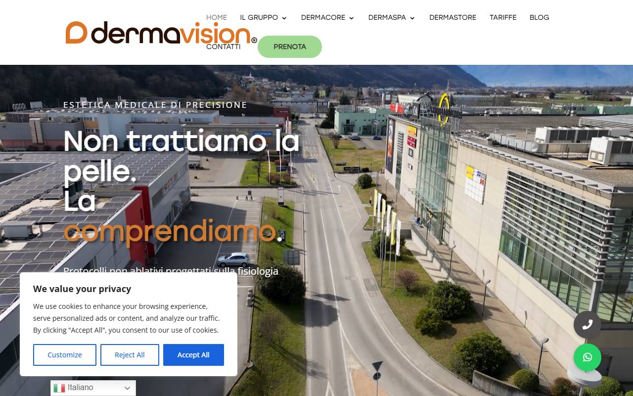 Anteprima del sito: Dermavision GmbH