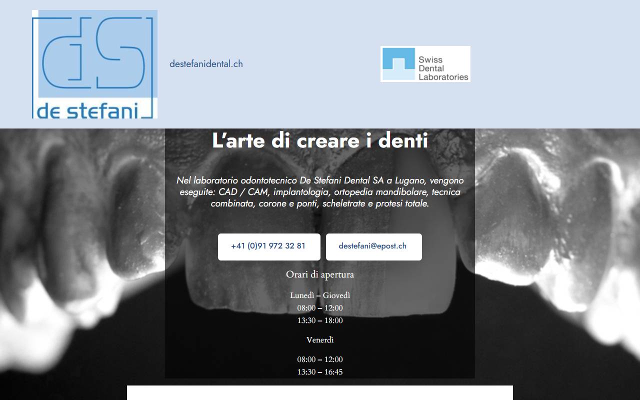 Anteprima del sito: De Stefani Dental SA