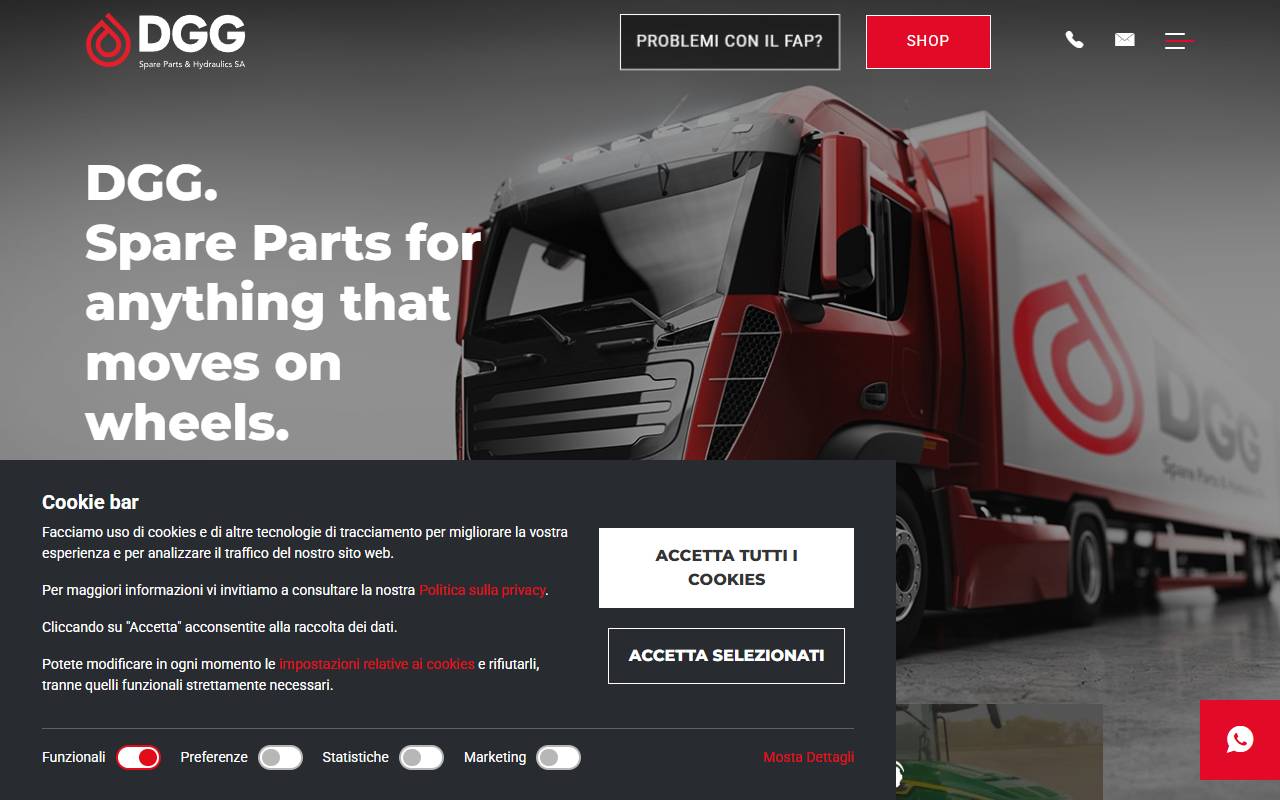 Anteprima del sito: DGG Spare Parts & Hydraulics SA