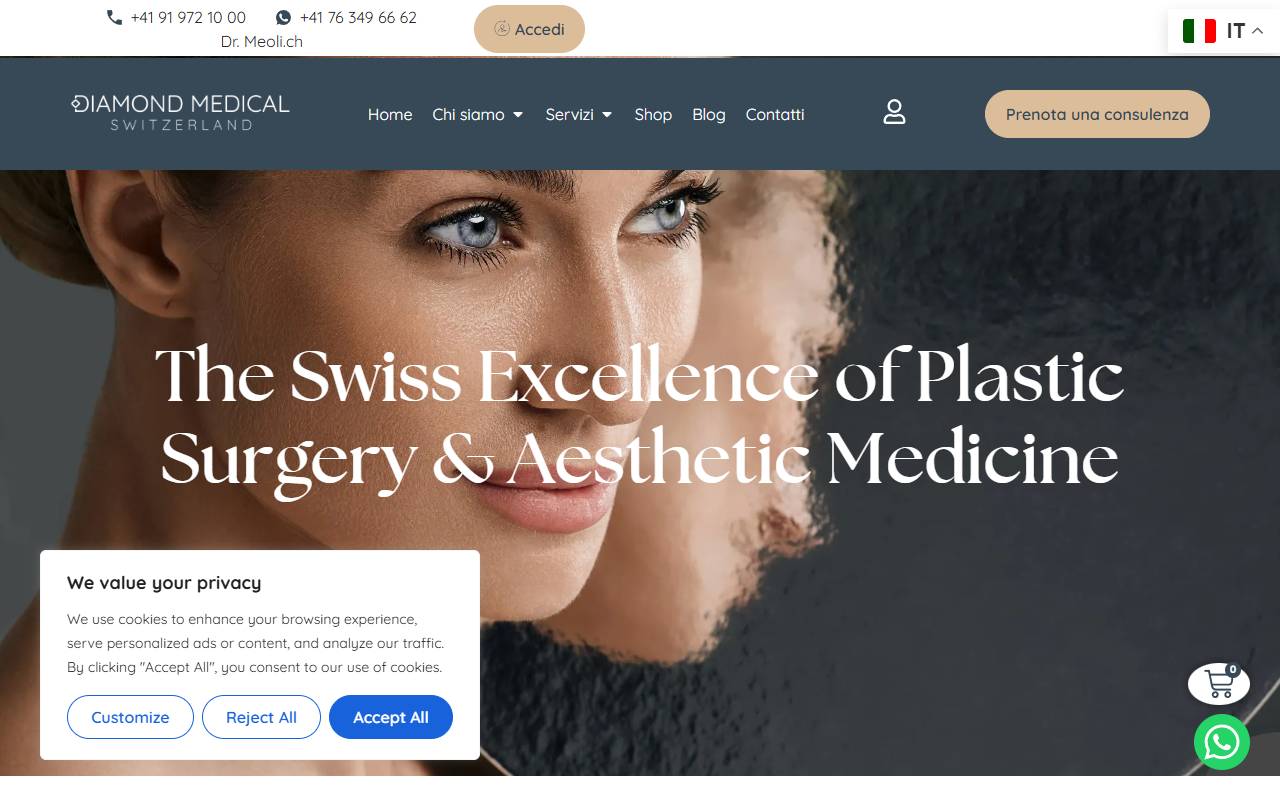 Anteprima del sito: Diamond Medical Sagl