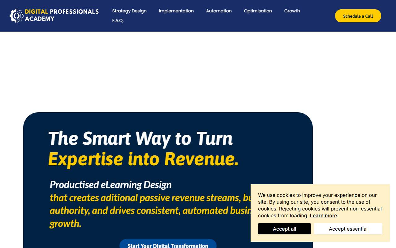Anteprima del sito: Digital Professionals Academy Sagl