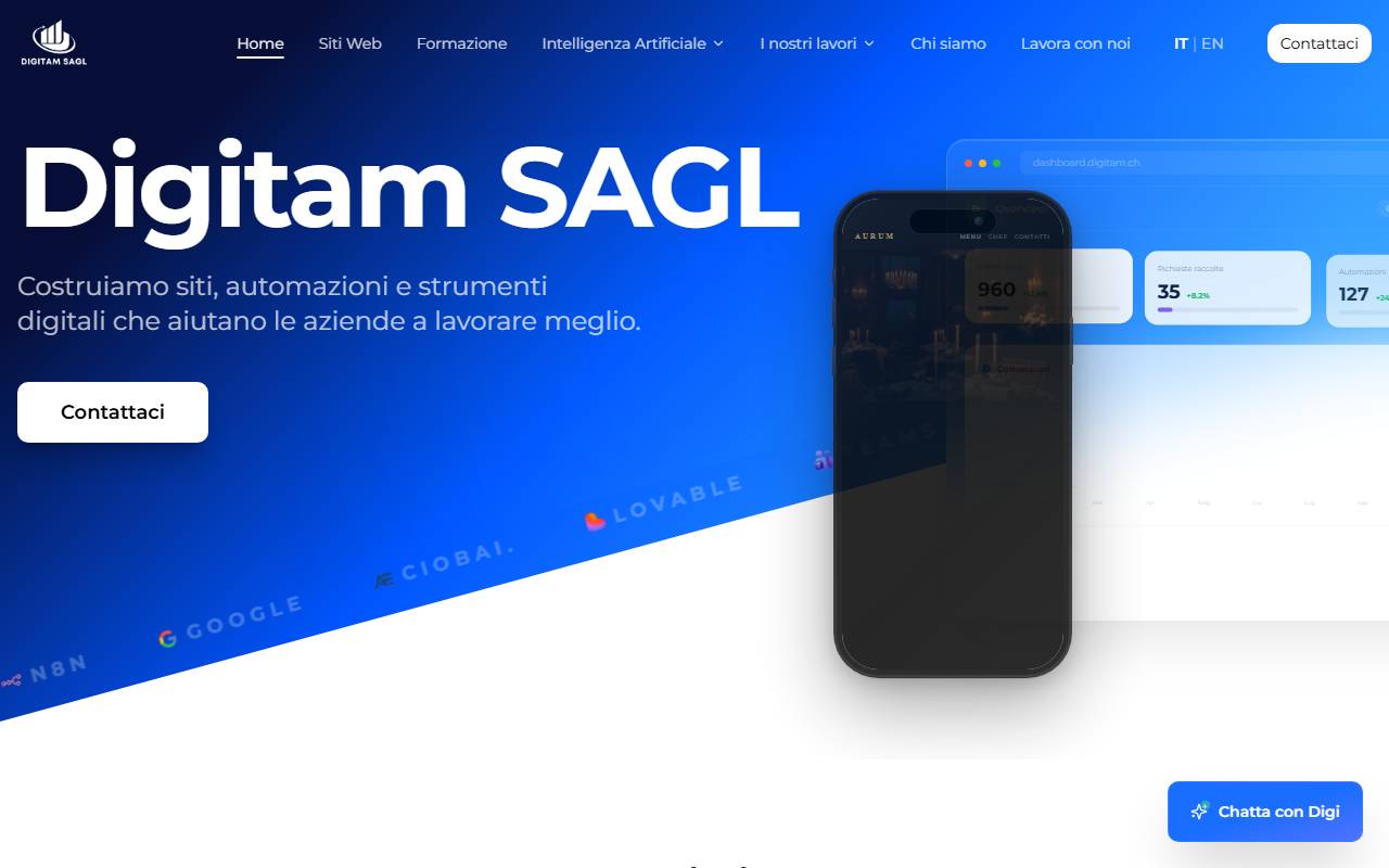Anteprima del sito: Digitam Sagl
