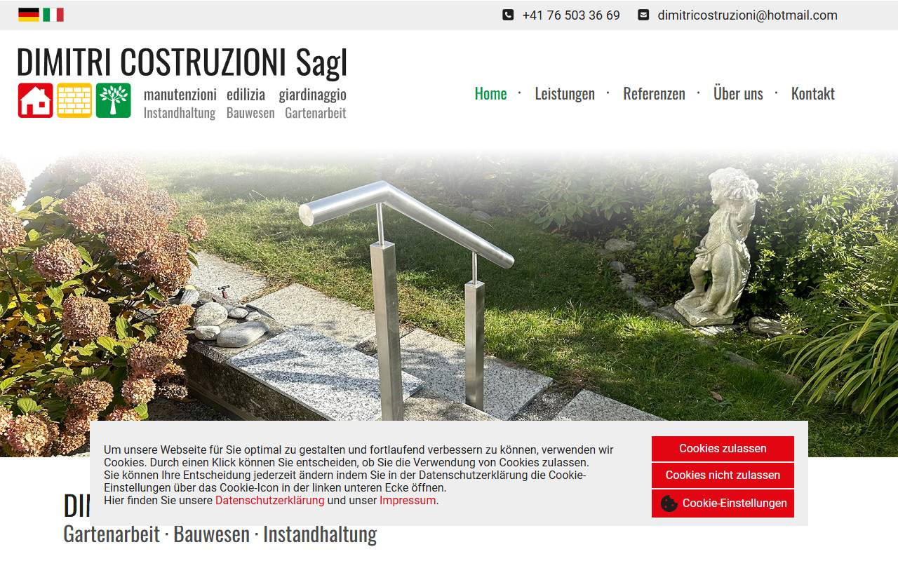 Anteprima del sito: Dimitri Costruzioni Sagl
