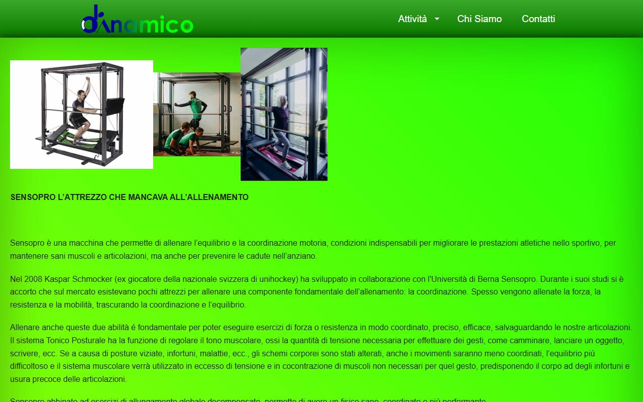 Anteprima del sito: DINAMICO SPORT DIMENSION, di Daniele Bernasconi