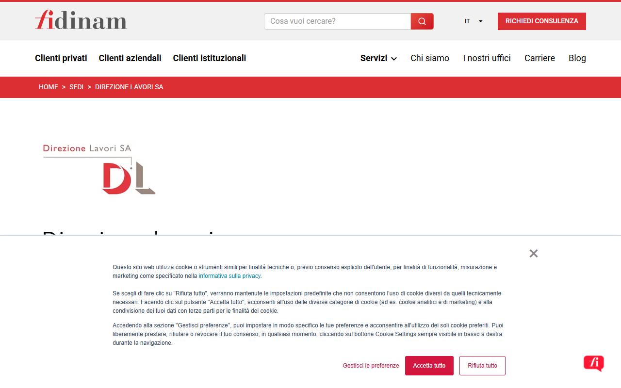 Anteprima del sito: Direzione Lavori SA