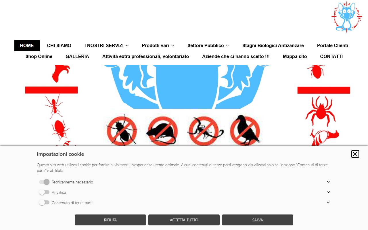 Anteprima del sito: Disinfestati Sagl