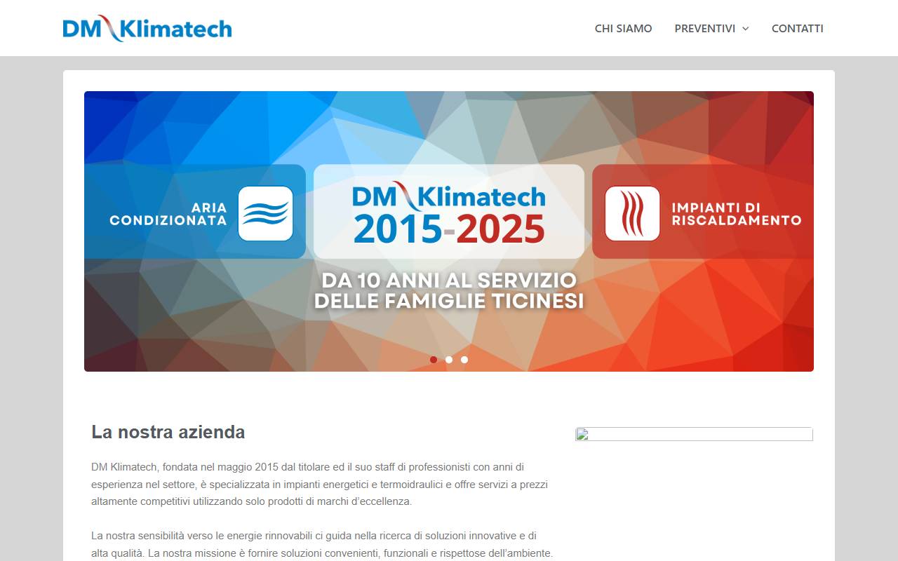 Anteprima del sito: DM Klimatech Sagl