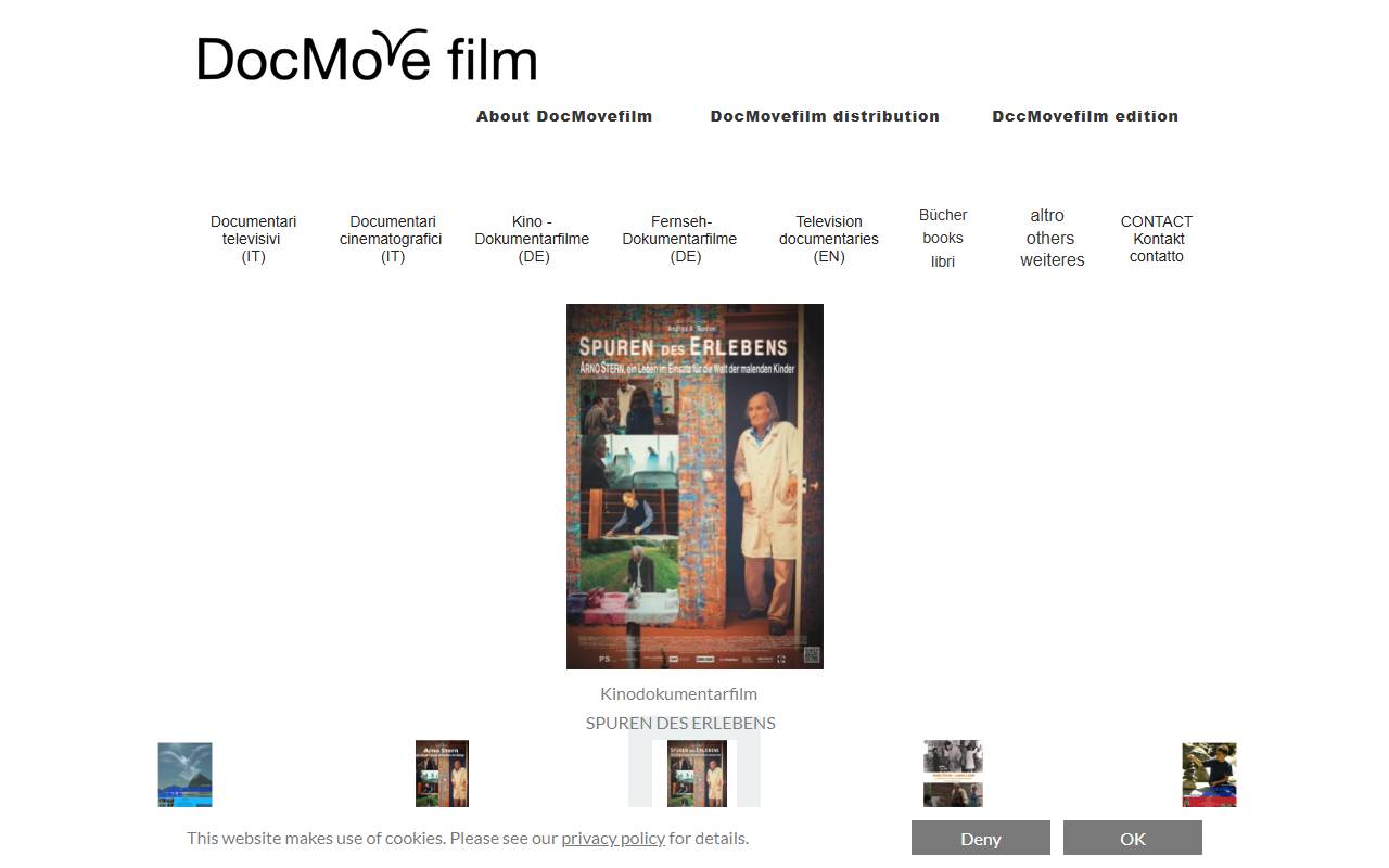 Anteprima del sito: DocMove film di Andrea Rodoni-Lustenberger