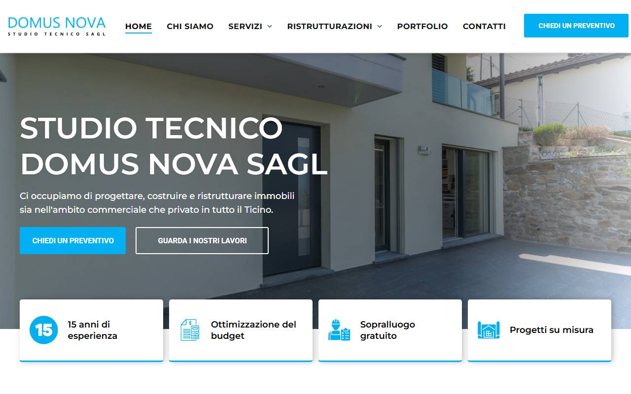 Anteprima del sito: Domus Nova Studio tecnico Sagl