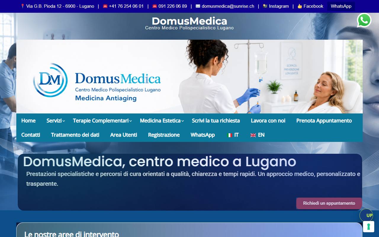 Anteprima del sito: DOMUSMEDICA Sagl