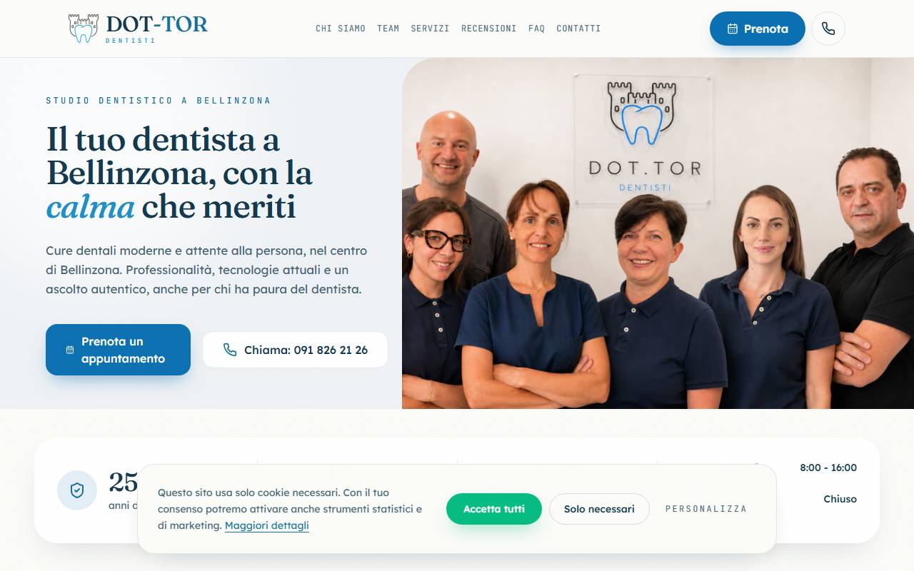 Anteprima del sito: Studio dentistico Dot.Tor Sagl