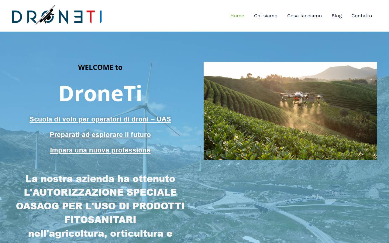 Anteprima del sito: DroneTi di Christian Righinetti