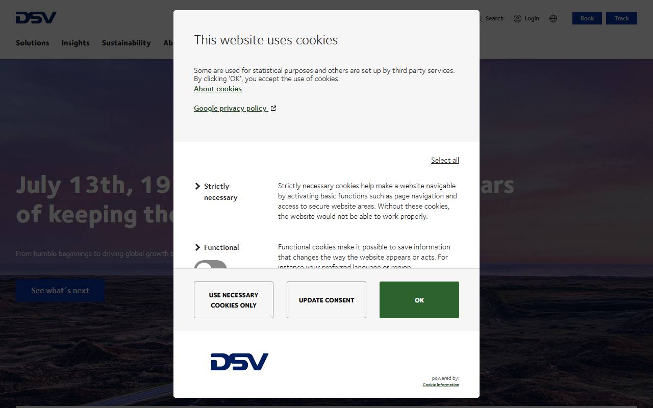 Anteprima del sito: DSV Logistics SA